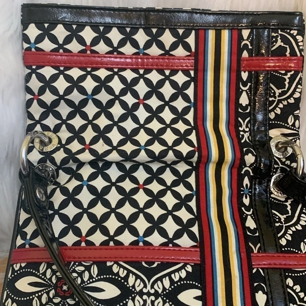 Vera Bradley | Barcelona Patent Leather Detailing Red Black White Crossbody Bag - Picture 10 of 17